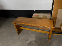 1950s solid wood organ bench