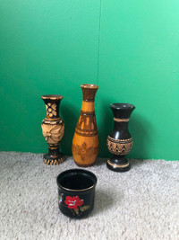 Wooden Vases and tea light holder
