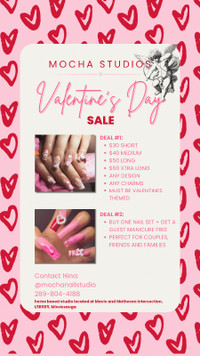 $30 ACRYLIC NAILS: Valentines sale!