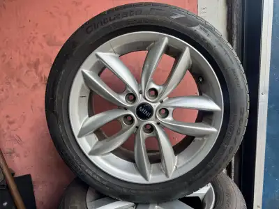New Mini Cooper tires. Selling for a friend because unfortunately they couldn’t fit on his car. Rims...