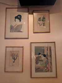 Antique Japanese Woodlock Prints