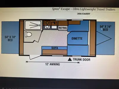 Escape 16 ultra light weight travel trailer. Excellent condition, well serviced and maintained. Slee...