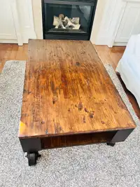 Wooden coffee table rustic style 