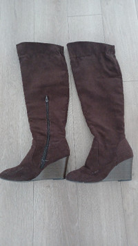 Brown knee high boots
