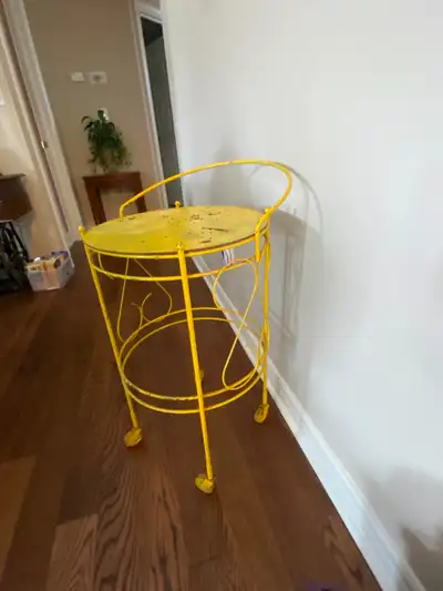 Vintage 70s metal side table, View more