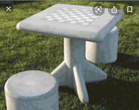 Outdoor cement chess table