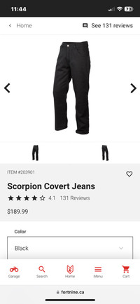 Motorcycle riding jeans scorpion covert jeans size 40