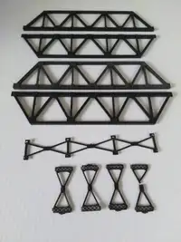 Ho scale model train truss bridge lot