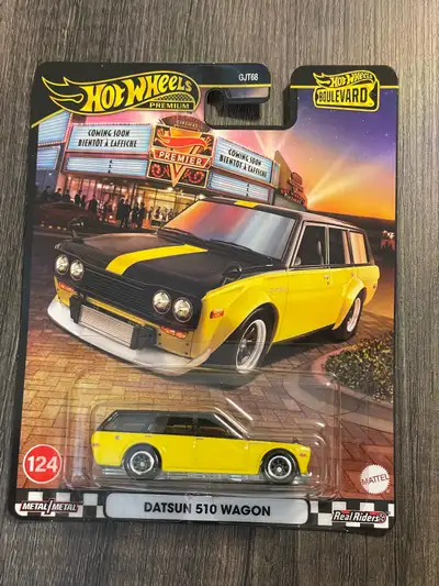 Hot Wheels Premium Boulevard Datsun 510 wagon yellow, View more