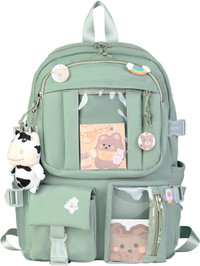 Brand new Kawaii Backpack for School, Green Cute Girls