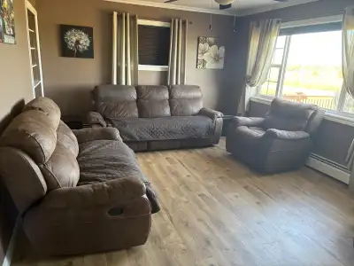 3 PIECE RECLINING COUCH SET, View more