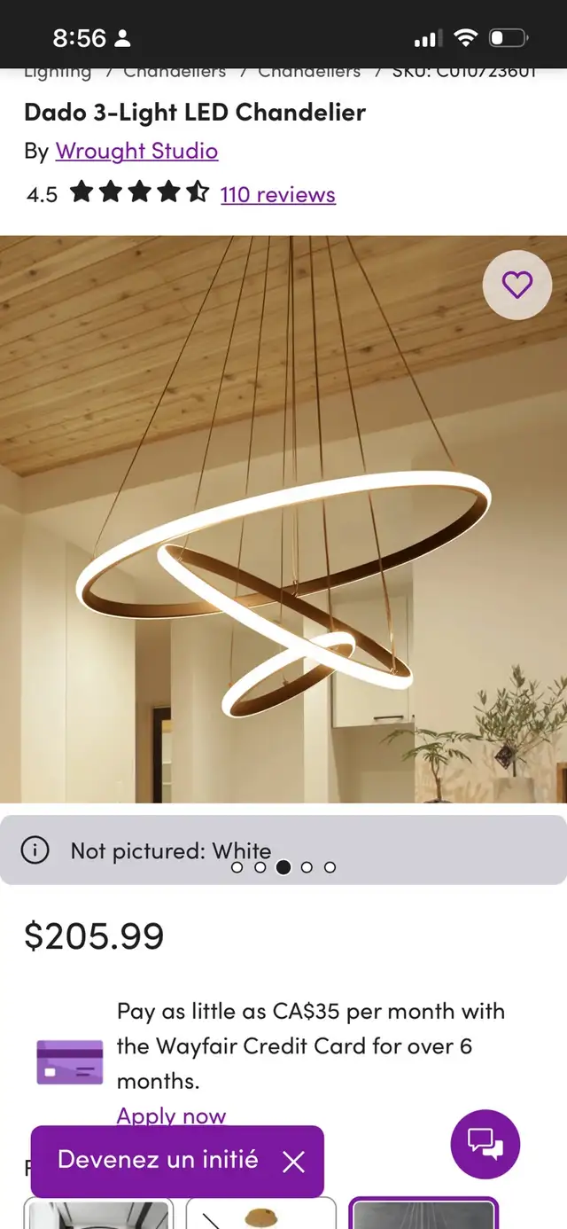 New Dado 3-Light LED Chandelier in Indoor Lighting & Fans in Mississauga / Peel Region - Image 2