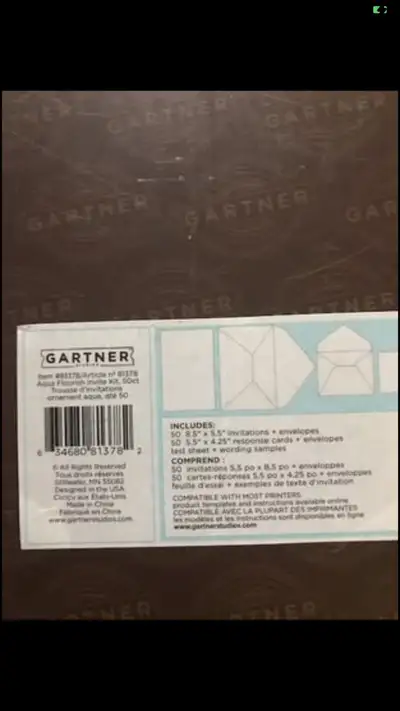 Aqua Flourish invitation kit Set #1 50 - 8.5" X 5.5" invitations and envelopes 50 - 5.5" X 4.25" res...