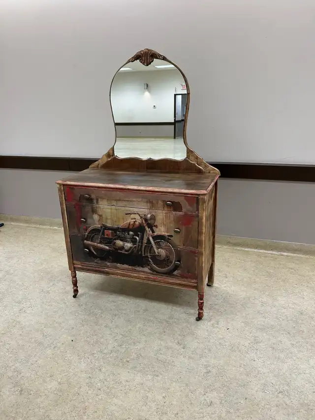 Refinished Antique Cabinet with Mirror! in Hutches & Display Cabinets in Edmonton - Image 4