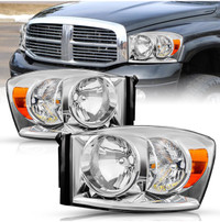 TUSDAR Headlight Assembly Set for 2006-2008 Dodge Ram 1500