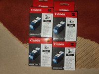 Original NEW Canon 3e BCI-3eBK (Black Ink Jet Cartridges)-QTY=4