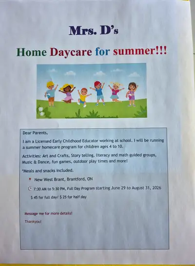 Summer Childcare Available, View more