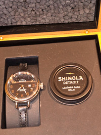 Shinola Birdy 34 mm Ladies Watch (Black Leather)