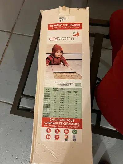 Ezewarm ceramic tile heating, 75 sq ft, new newer used, newer connected