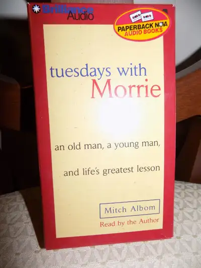 "Tuesdays With Morrie" book on cassette tapes- Excellent item for you to relax to & listen to an ama...