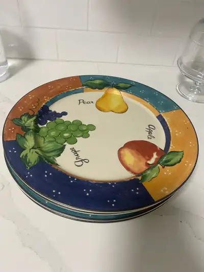 Set of 4 Fruit Themed Dinner Plates, View more