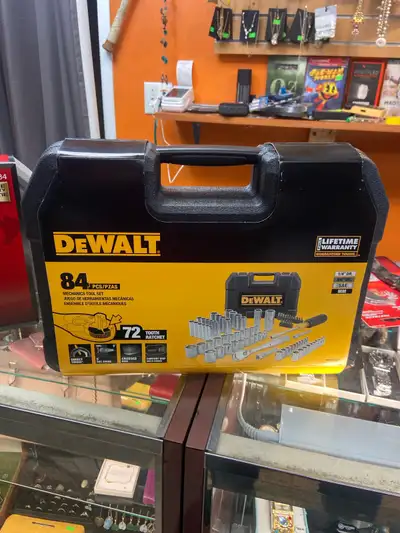 This DeWalt 84-piece mechanic's tool set is perfect for various tasks, offering a comprehensive sele...