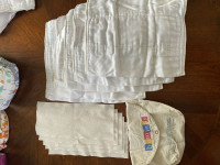 Bummis Organic Cotton Cloth Diaper Prefolds with Fleece liners. 