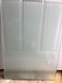 New Frosted glass vanity top -31”W, 22”D. Drain and faucet holes