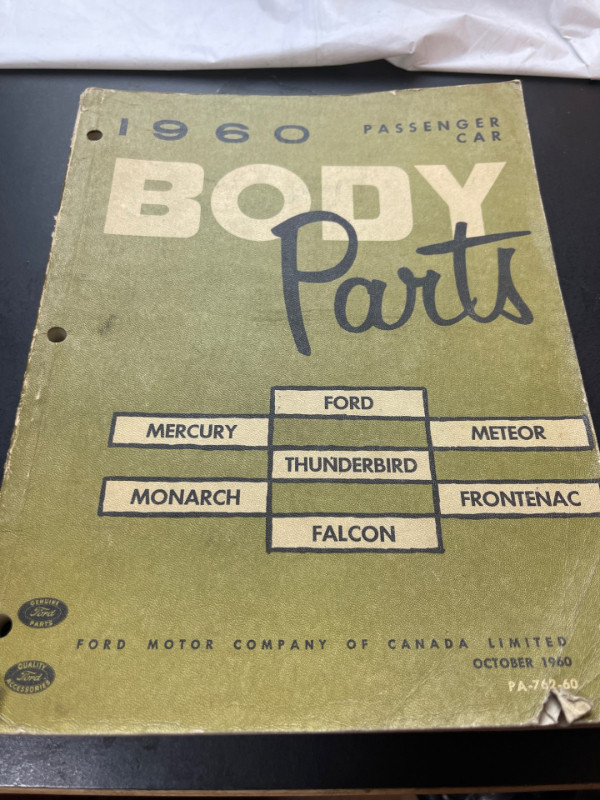 1960 FORD PASSENGER CAR BODY PARTS CATALOG #M1286 in Textbooks in Edmonton