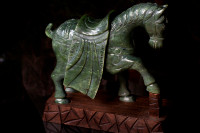 Carved Green Jade  (Nephrite) horse