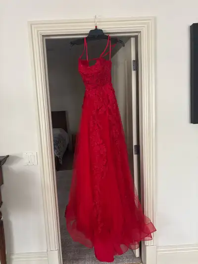 La Femme formal dress, beautiful lace, size 4 with alterations.