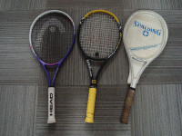 Few tennis racquets