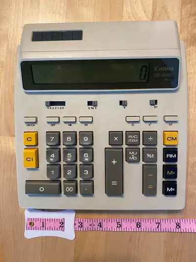 CANON OS1200 VINTAGE SOLAR CALCULATOR WITH COVER - LIKE NEW, View more