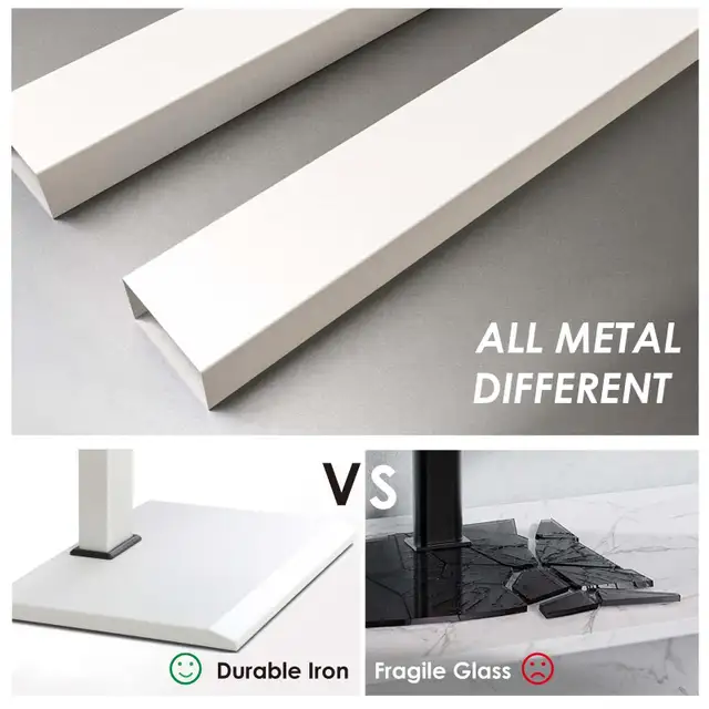 FITUEYES White TV Stand for 32-65 inch TV Metal Base  in TV Tables & Entertainment Units in Markham / York Region - Image 7