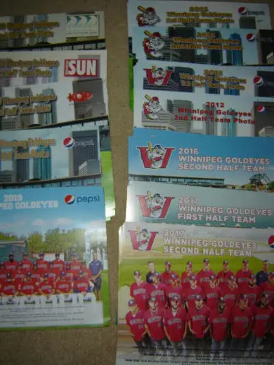 Winnipeg Goldeyes team photos from various seasons (1st and 2nd half seasons); 2006, 2008, 2009, 201...