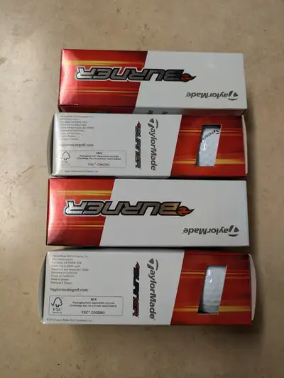 TaylorMade burner golf balls.  4 sleeves $20, View more