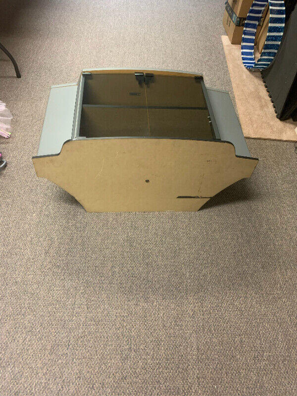 Toshiba GREY Television Swivel TV Stand SV3601R Smoked Glass Drs