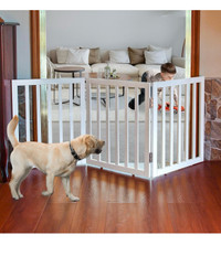 ZJSF Freestanding Foldable Dog Gate for House Doorways Tall Pet 