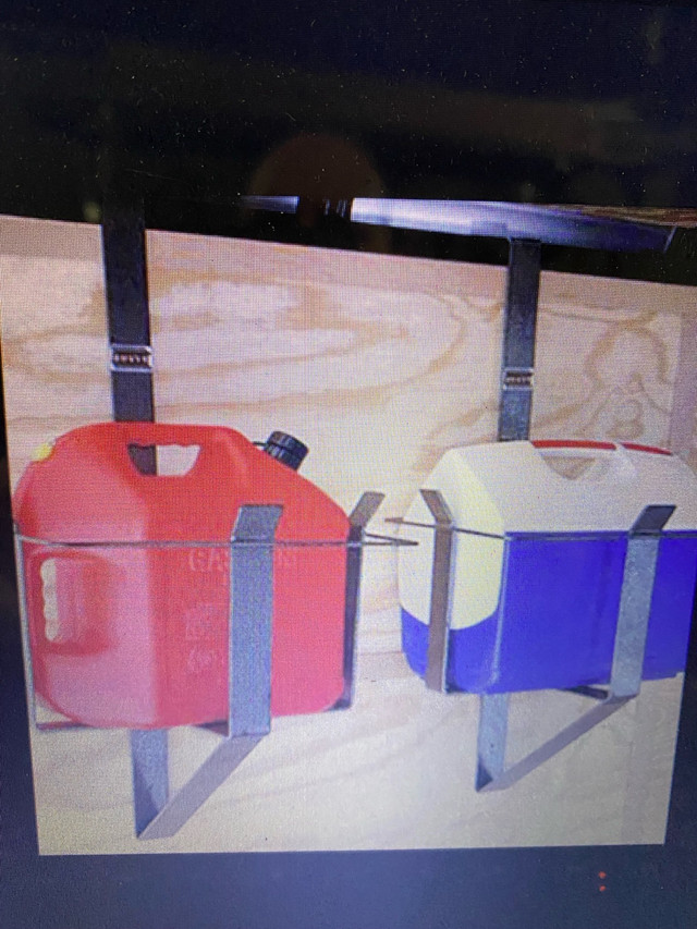 2 X 5 Gallon Gas can or cooler holders for enclosed trailers  in Other in North Bay