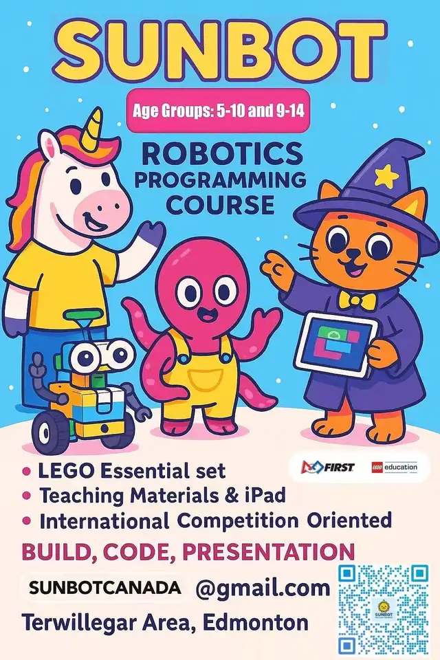 SunBot – New Robotics Coding Class Now Open for Registration!64230814180481120