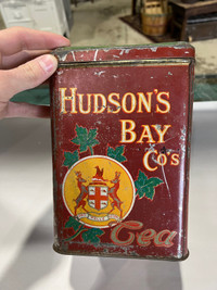 Large Hudson Bay tea tin 