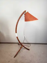 Mid Century Modern Teak Bow Floor Lamp