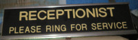 Vintage Receptionist Office Desk Accessory Sign Plaque