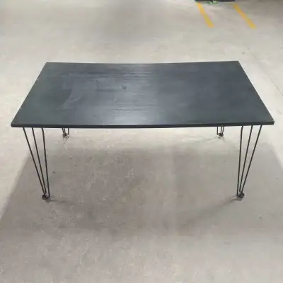 Dinner Table Rectangular Dining Room Furniture Wood Metal Black, View more