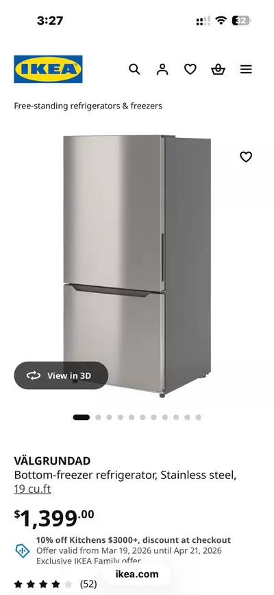 frigo IKEA VÄLGRUNDAD, View more