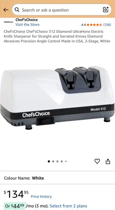 Electric Knife Sharpener $20, View more
