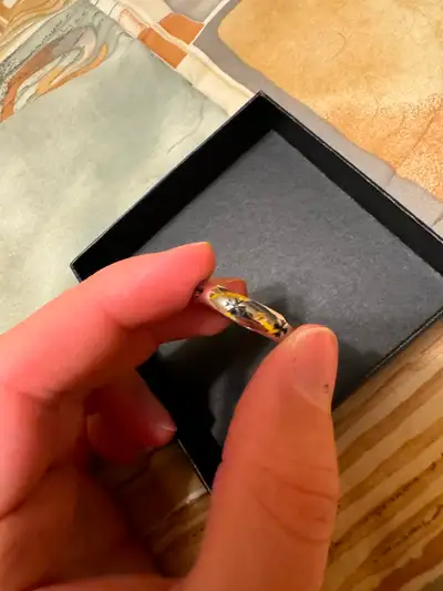 - size 9 rings - chrome hearts thin silver with pattern - 2 bands (one silver one black)