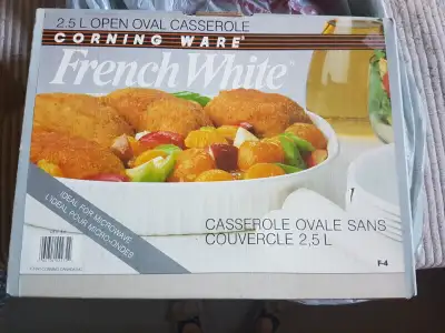 New - Corningware French White Casserole Oval 2.5 Litre, View more