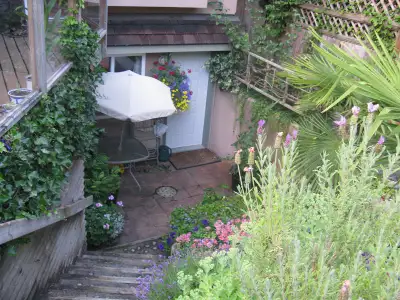 one bedroom apartment with a garden patio close to UBC