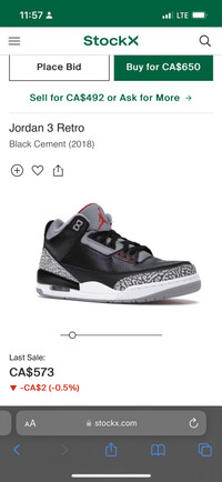 Air Jordan BC 3s (2018 release) size 10.5